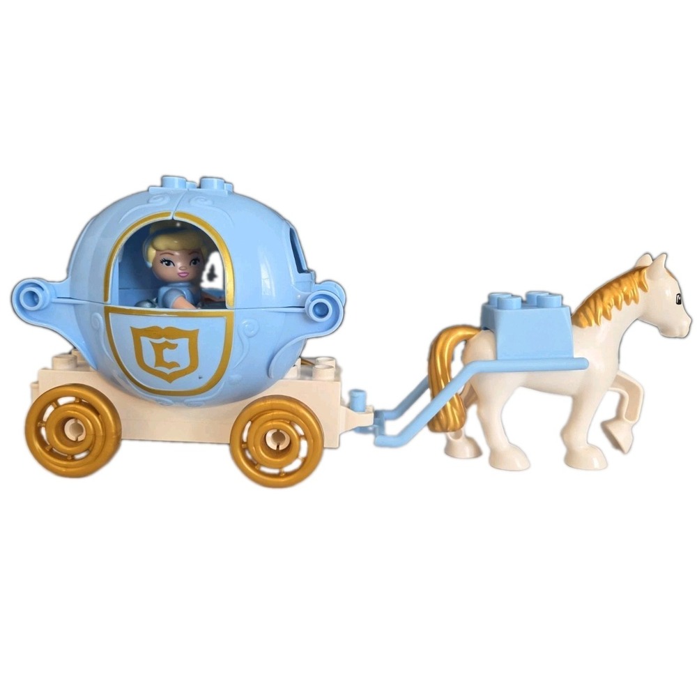 Lego Duplo Disney princess Cinderella's carriage Castle Clock White Gold Horse - Picture 2 of 5